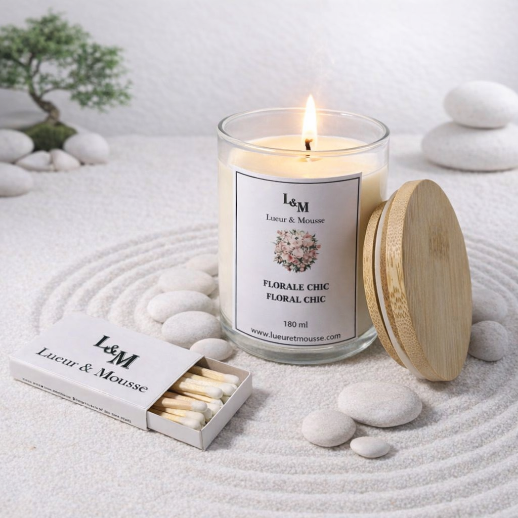 Photo Florale chic Bougie - Pot en verre - Florale Chic