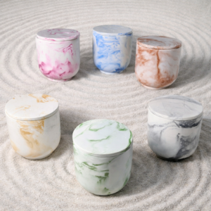 Pot Marbré en béton SANS Bougie