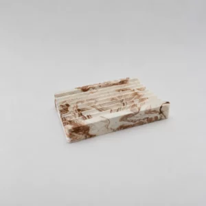Porte-savon M1 marbré marron – Lueur & Mousse