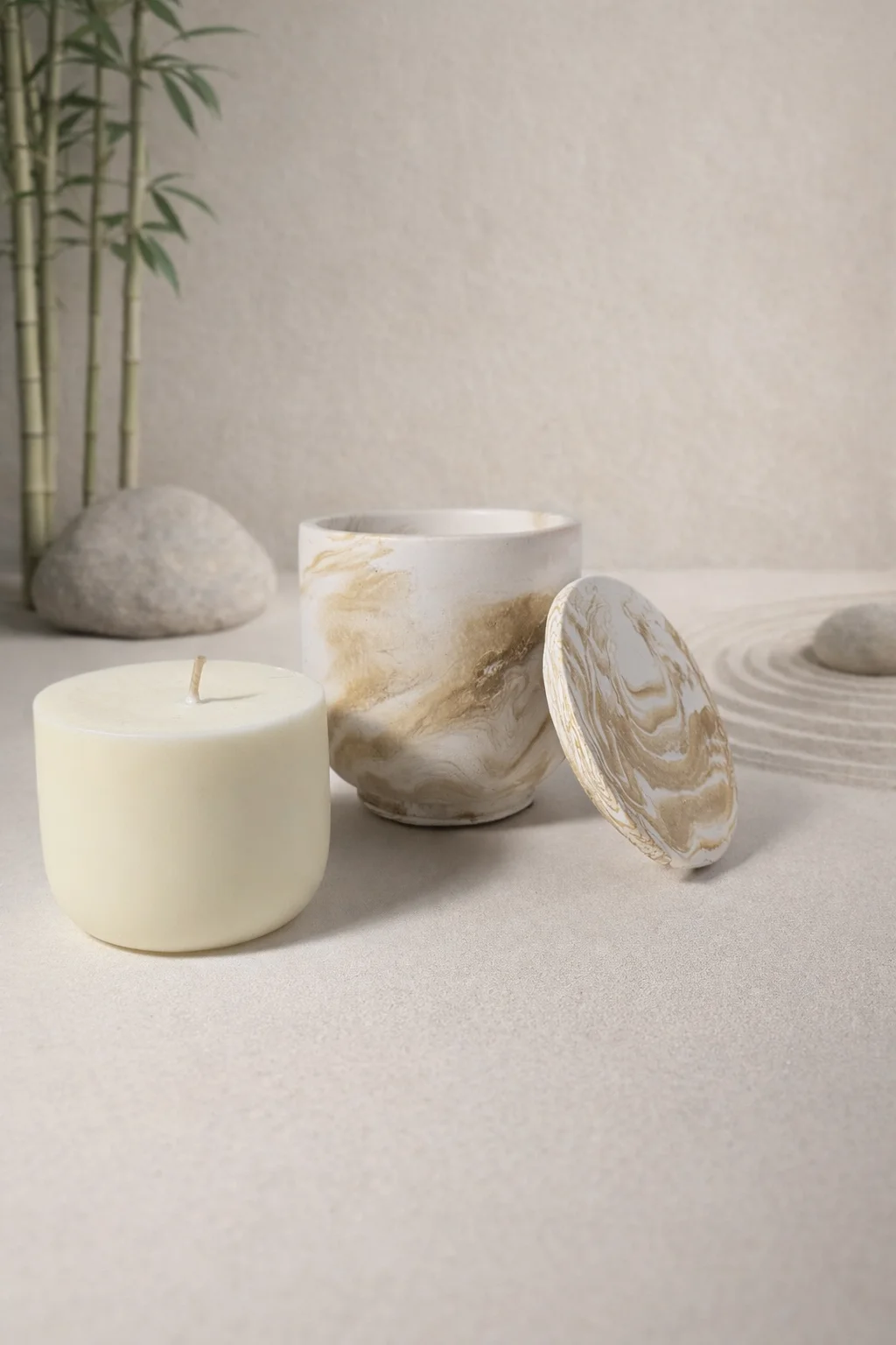 pot beige avec recharge