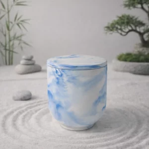 pot gypse bleu