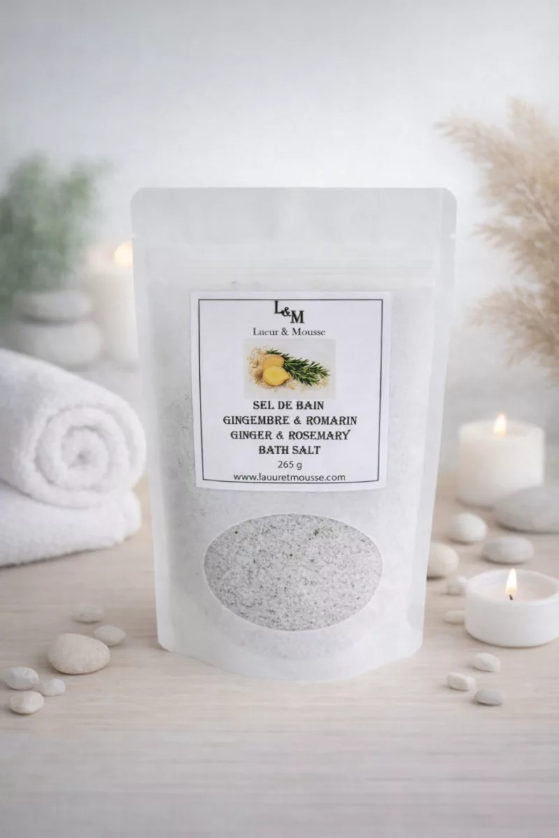 sel de bain romarin et gingembre