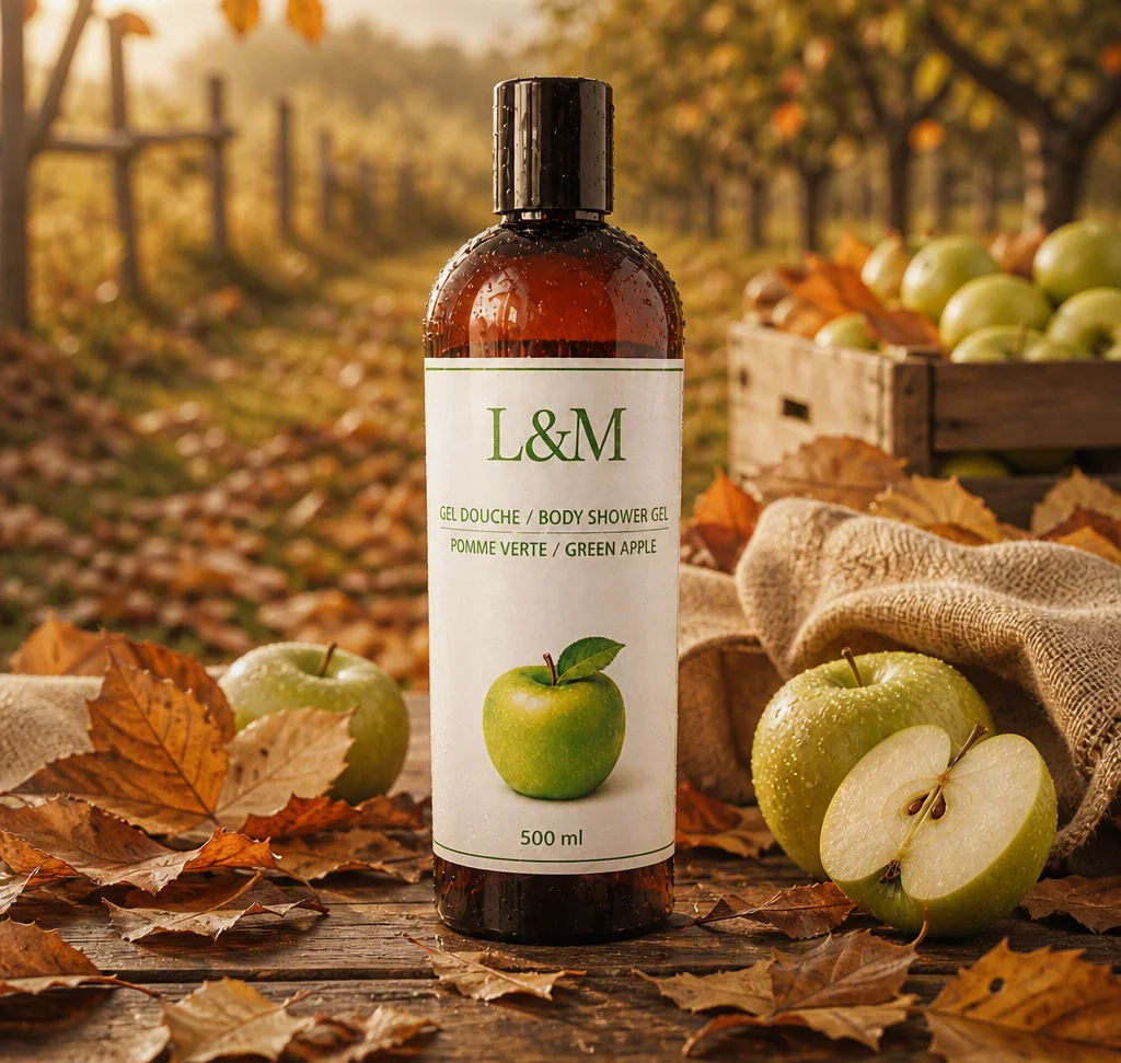 Gel douche naturel pomme verte, fait au Québec