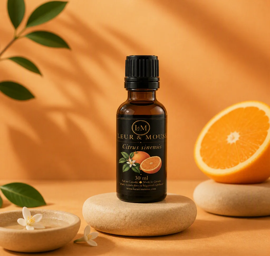 Huile essentielle d'orange, famille agrumes – Lueur & Mousse