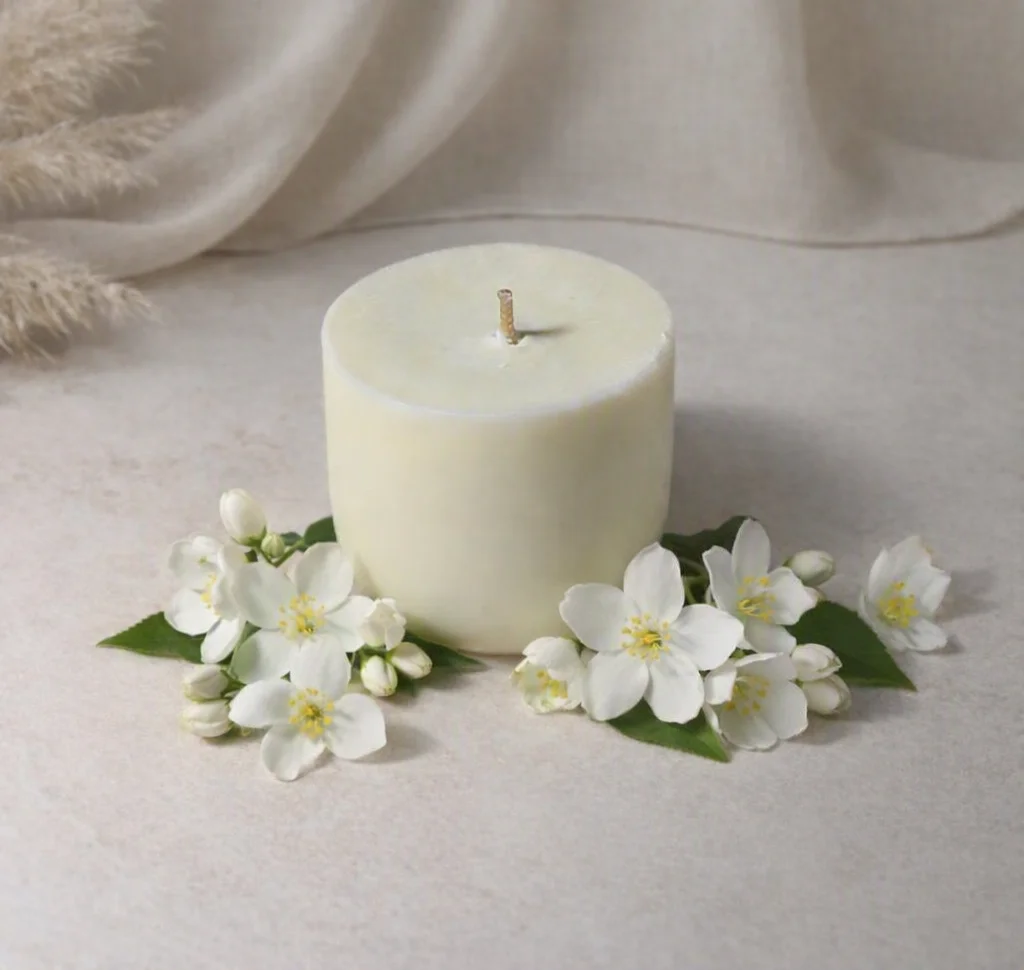 Bougie de recharge parfum jasmin – Lueur & Mousse