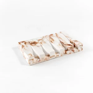 Porte-savon M2 marbré marron – Lueur & Mousse